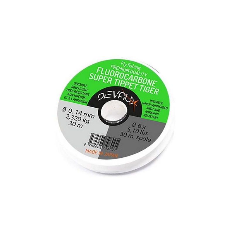 Nylon de pêche Fluorocarbone Super Tiger Devaux de qualité supérieure.