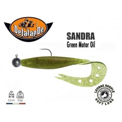 Leurre Souple Monté - Sandra Green Motor Oil 12 cm - TP 10 gr - Delalande