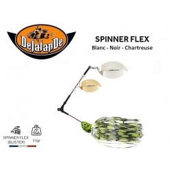 Leurre Hybride - Spinner Flex - Noir  Blanc & Chartreuse 10 gr - Delalande