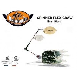 Leurre Hybride - Spinner Flex Craw - Noir / Blanc  10 gr - Delalande