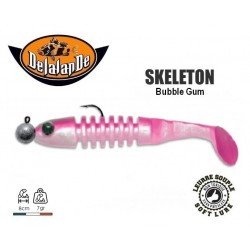 Leurre Souple Monté - Skeleton Bubble Gum  8cm - TP 7gr - Delalande