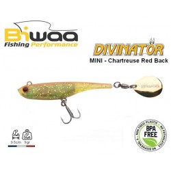 Leurre Hybride - Divinator mini 4" Chartreuse Red Back 9,5cm - 9gr - Biwaa