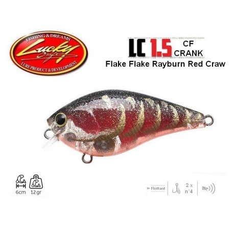 Leurre Dur - LC 1.5 CF Flake Flake Rayburn Red Craw 6cm 12gr - Lucky Craft