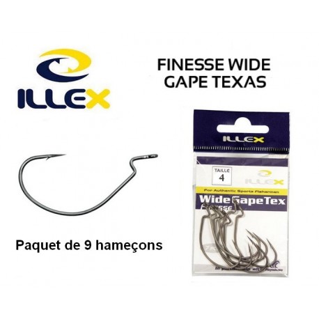 Hameçon Texan Finesse Wide Gape Tex - Taille 4 - Illex