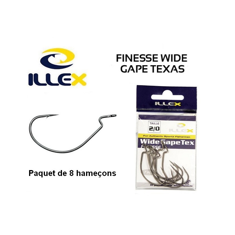 Hameçon Texan Finesse Wide Gape Tex 2/0 Illex pour montage texan