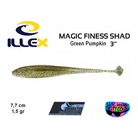 Leurre Souple - Finess Shad 3" Green Pumpkin Ayu 7.7cm - Illex