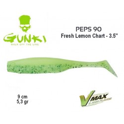Leurre Souple - Peps 90 3.5" Fresh Lemon Chart 9cm - Gunki