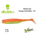 Leurre Souple - Peps 90 3.5" Orange Chart Belly 9cm - Gunki