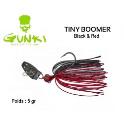 Leurre Hybride - Chatterbait Tiny Boomer 5gr 1/0 Black & Red - Gunki