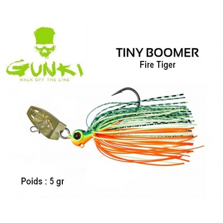 Leurre Hybride - Chatterbait Tiny Boomer 5gr 1/0 Fire Tiger - Gunki
