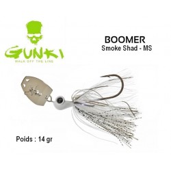 Leurre Hybride - Chatterbait Boomer 14gr 5/0 Smoke Shad MS - Gunki