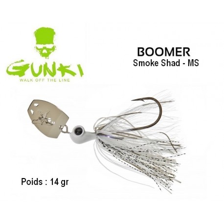 Leurre Hybride - Chatterbait Boomer 14gr 5/0 Smoke Shad MS - Gunki