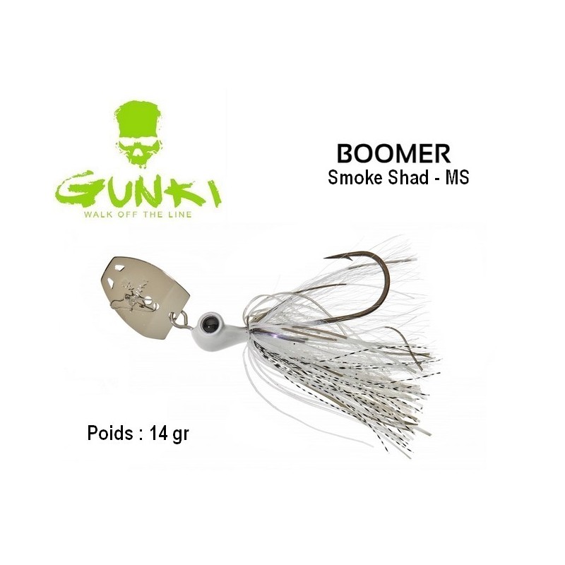 Leurre Hybride - Chatterbait Boomer 14gr 5/0 Smoke Shad MS - Gunki
