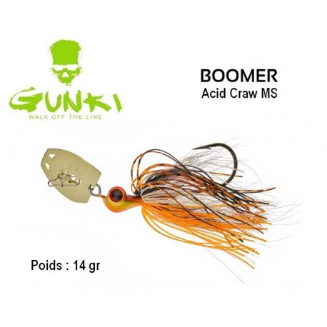 Leurre Hybride - Chatterbait Boomer 14gr 5/0 Smoke Shad MS - Gunki