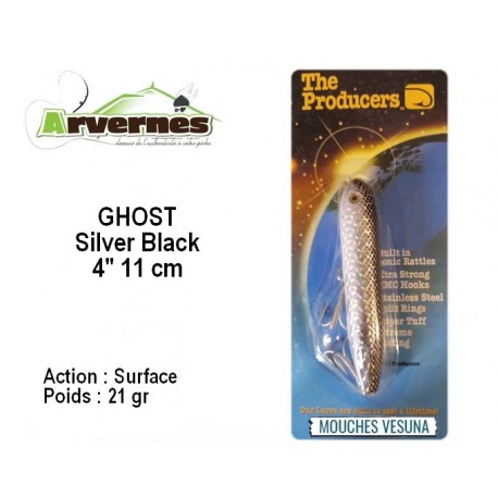 Leurre Dur - Ghost 110 21gr Silver Black 11cm - Vesuna