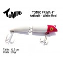 Leurre Dur Flottant - Tomic Prima 4" articulé White Red 20gr 12.5cm - Vesuna