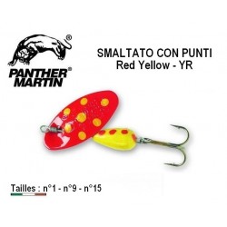 Cuiller Panther Martin -Smaltato Con Punti - Red Yellow - YR