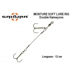 Monture leurre souple Soft Lure Rig - Double Hameçons - Sakura