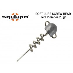 Tête Plombée à visser Soft Lure Screw Head - 20gr -  Sakura