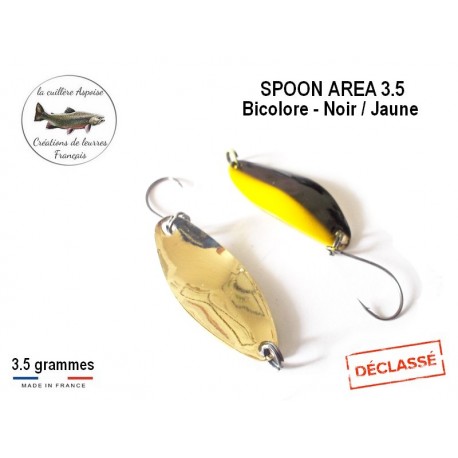 Cuillère Ondulante Spoon AREA - Bicolore Noir/Jaune - 3.5gr