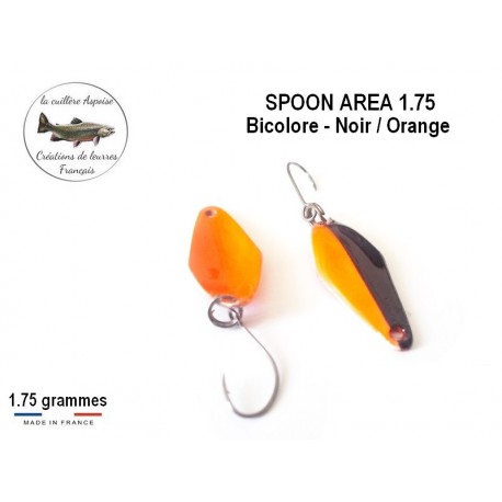 Cuillère Ondulante Spoon AREA - Bicolore Noir/Orange - 1.75gr