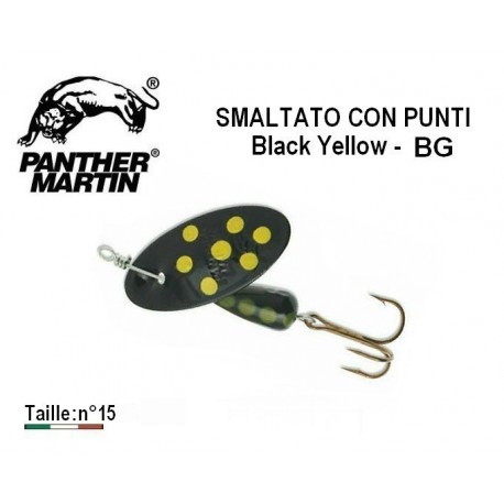 Cuiller Panther Martin -Smaltato Con Punti - Black Yellow - BG