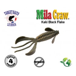 Leurre Souple - Mila Craw Kaki Black Flake 4" - Target Baits Leurres