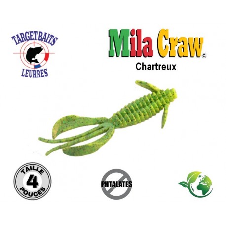 Leurre Souple - Mila Craw Chartreux 4" - Target Baits Leurres