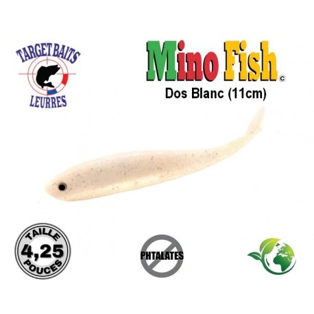 Leurre Souple - Mino Fish White 4" - Target Baits Leurres