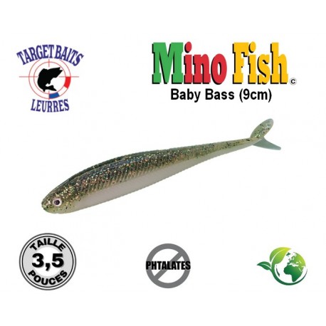 Leurre Souple - Mino Fish Baby Bass 3.5" 9cm - Target Baits Leurres