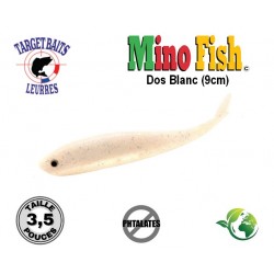 Leurre Souple - Mino Fish Dos Blanc 3.5" 9cm - Target Baits Leurres