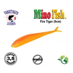 Leurre Souple - Mino Fish Fire Tiger 3.5" 9cm - Target Baits Leurres