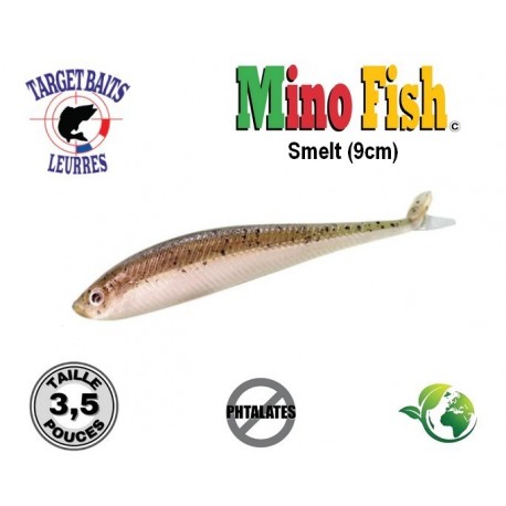 Leurre Souple - Mino Fish Dos Noir 3.5" 9cm - Target Baits Leurres