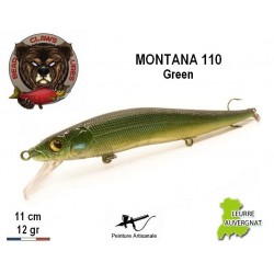 Leurre Dur - Montana 110 Green 11cm 12gr - Bear Claws Lures