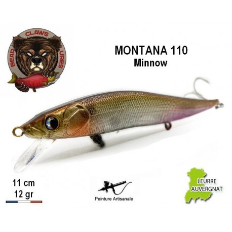 Leurre Dur - Montana 110 Minnow 11cm 12gr - Bear Claws Lures