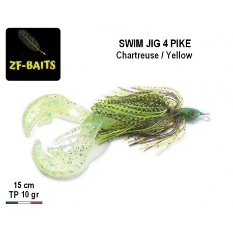 Swim Jig 4 Pike - Chartreuse Yellow 10gr 5/0 - ZF-Baits