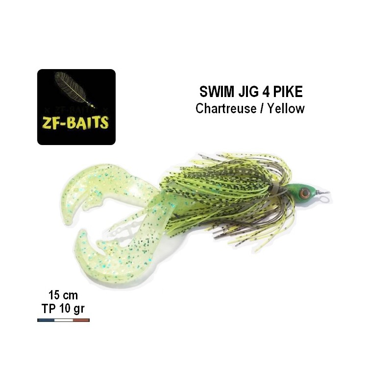 Leurre souple Swim Jig 4 Pike - Chartreuse Yellow 10gr 5/0 - ZF-Baits