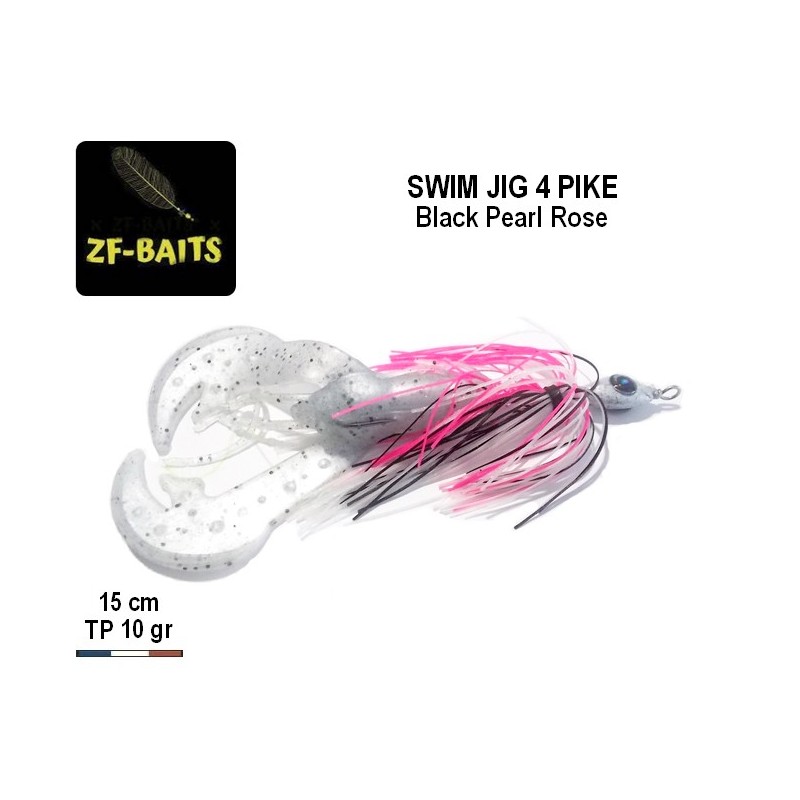 Leurre souple Swim Jig 4 Pike - Black Pearl Rose 10gr 5/0 - ZF-Baits