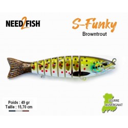 Leurre Dur Coulant Swimbait - S-Funky Brown Trout - Need2Fish