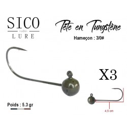 Tête Plombée Tungstène - 5.3gr 3/0 -  Sico Lure