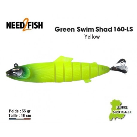Leurre Souple Swimbait - GSS 160 Yellow - Need2Fish