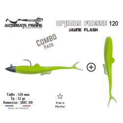 Combo Pack - Leurre Souple Armé Finesse - OPTIMUS FINESSE 120 Jaune Flash - Autoboats Fishing