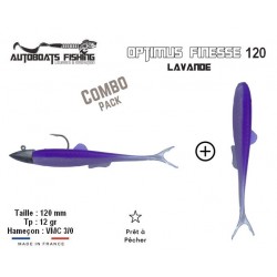 Combo Pack - Leurre Souple Armé Finesse - OPTIMUS FINESSE 120 Lavande - Autoboats Fishing
