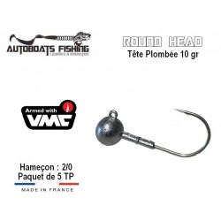 Tête Plombée Round Head - 10gr H2/0 - Autoboats Fishing