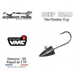 Tête Plombée Deep Head - 12gr H3/0 - Autoboats Fishing