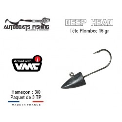 Tête Plombée Deep Head - 16gr H3/0 - Autoboats Fishing