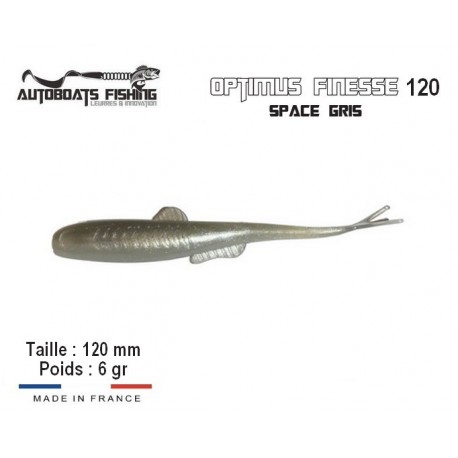 Leurre Souple Finesse - OPTIMUS FINESSE 120 Space Gris - Autoboats Fishing