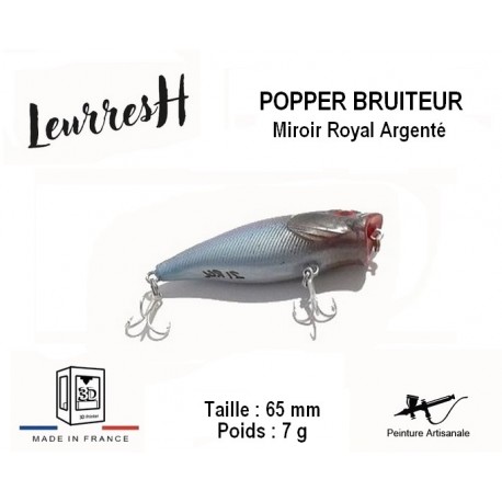 Leurre Dur Surface - Popper Miroir Royal Argenté - LeurresH