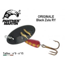 Cuiller Panther Martin - Originale Black Zulu - Red Yellow