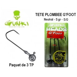 Tête Plombée Football - G'Foot Pike Addict 5/0 - 5gr - Neutre - Gunki